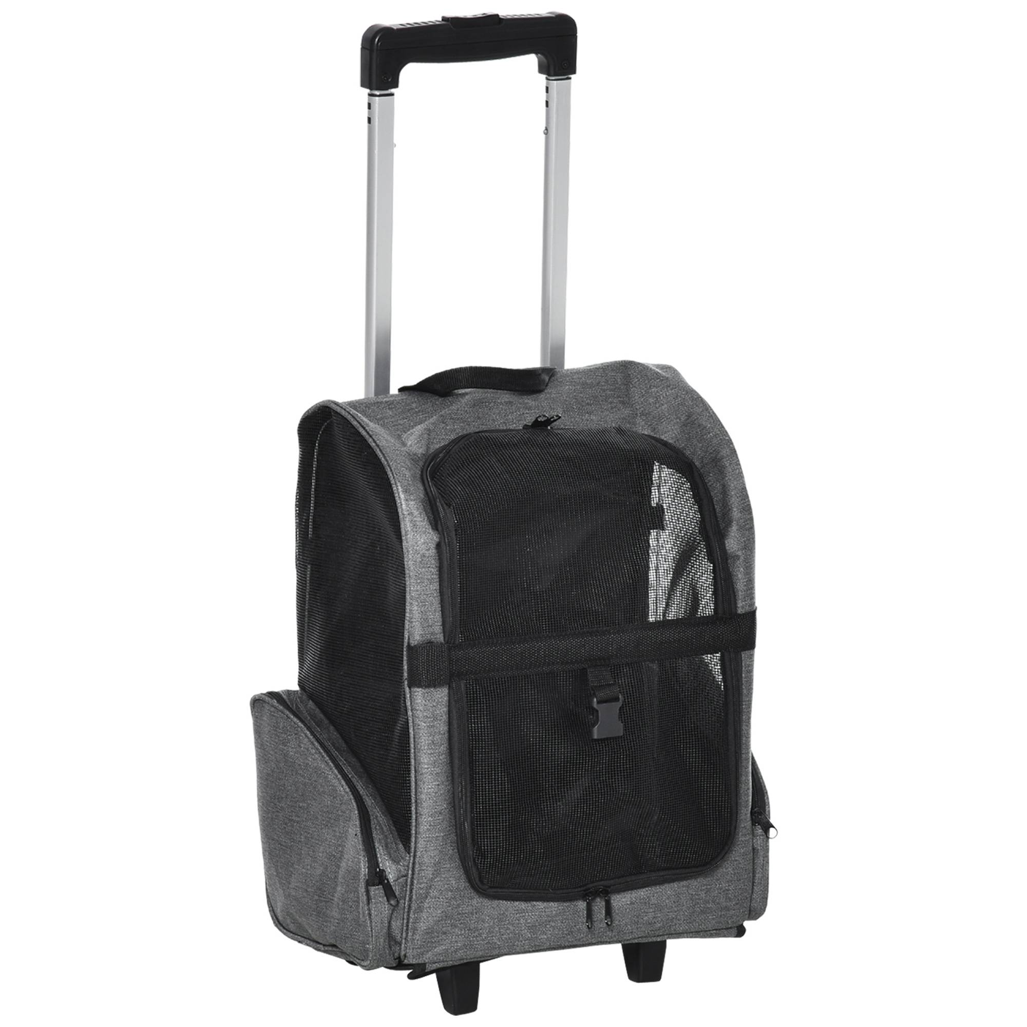 Sac de transport trolley tissu Oxford gris 42 x 25 x 55 cm - PANGIVO - Image 2