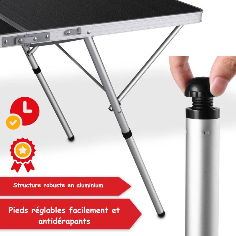 Table de camping table de jardin pliante 180x70x70cm Table de buffet intérieur et extérieur - Image 6