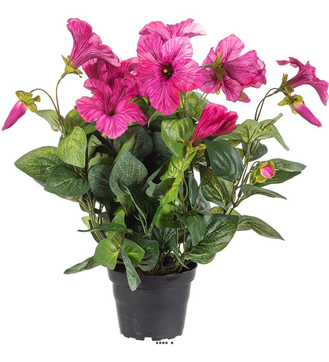 Artificielles - Petunia artificiel en pot H 38 cm 20 fleurs lumineux Rose soutenu - couleur: Rose soutenu - Imagen 1
