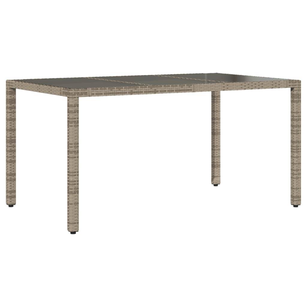 PANGIVO - Table de jardin résine tressée verre trempé gris 150 x 90 x 75 cm, Poids :22.8kg - PANGIVO - Image 2