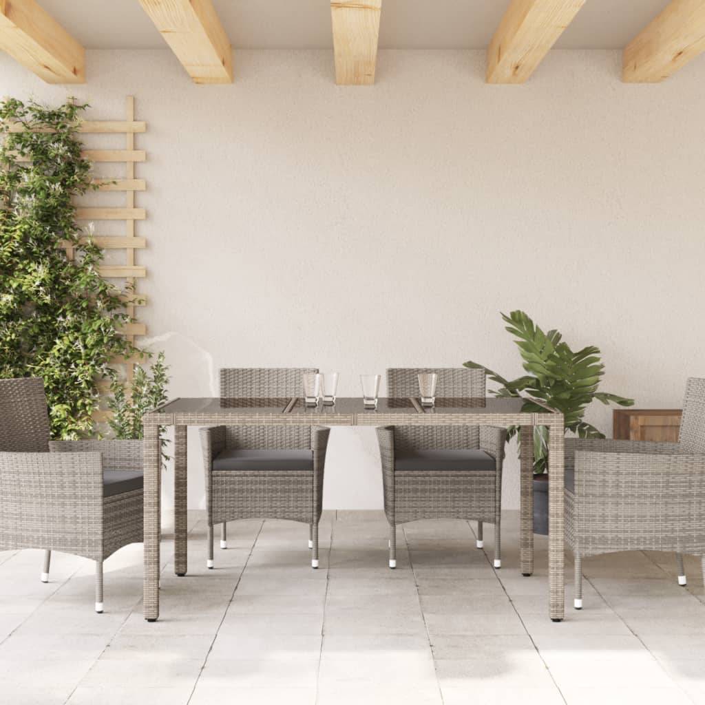 PANGIVO - Table de jardin résine tressée verre trempé gris 150 x 90 x 75 cm, Poids :22.8kg - PANGIVO - Image 3