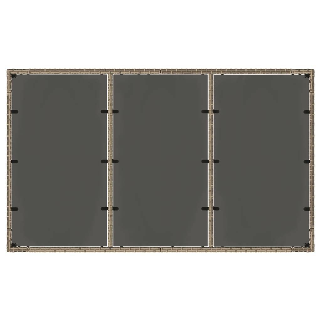 PANGIVO - Table de jardin résine tressée verre trempé gris 150 x 90 x 75 cm, Poids :22.8kg - PANGIVO - Image 7