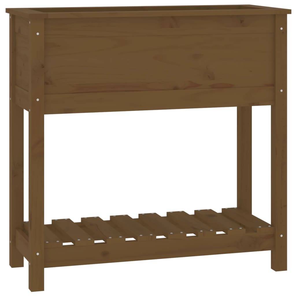 Maison Chic - Jardinière, Bac à fleurs, Pot de fleurs avec étagère Marron miel 82,5x34,5x81 cm Bois de pin - Imagen 1