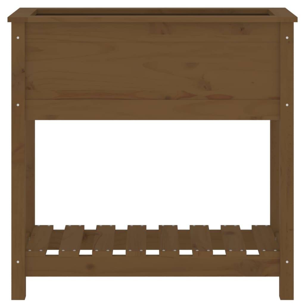 Maison Chic - Jardinière, Bac à fleurs, Pot de fleurs avec étagère Marron miel 82,5x34,5x81 cm Bois de pin - Imagen 5
