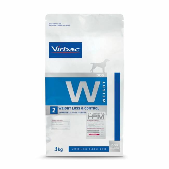 Croquettes Virbac HPM Weight Loss & Control W2 pour chien Sac 3 kg - Imagen 1