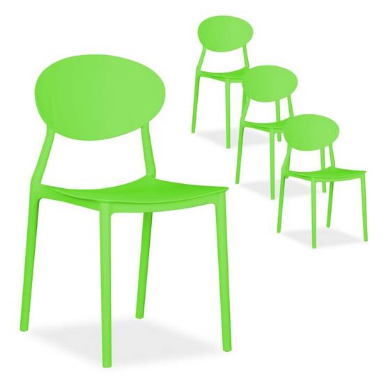 Lot de 4 Chaises de Jardin Vertes - Élégance et Confort Extérieur - Image 1