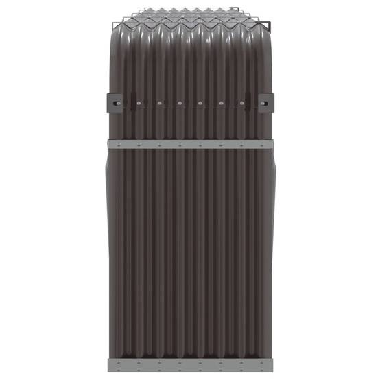 Abri bûches XXL acier galvanisé stockage bois jardin Marron 300cm – ComfortXL Outdoor Living - Image 5