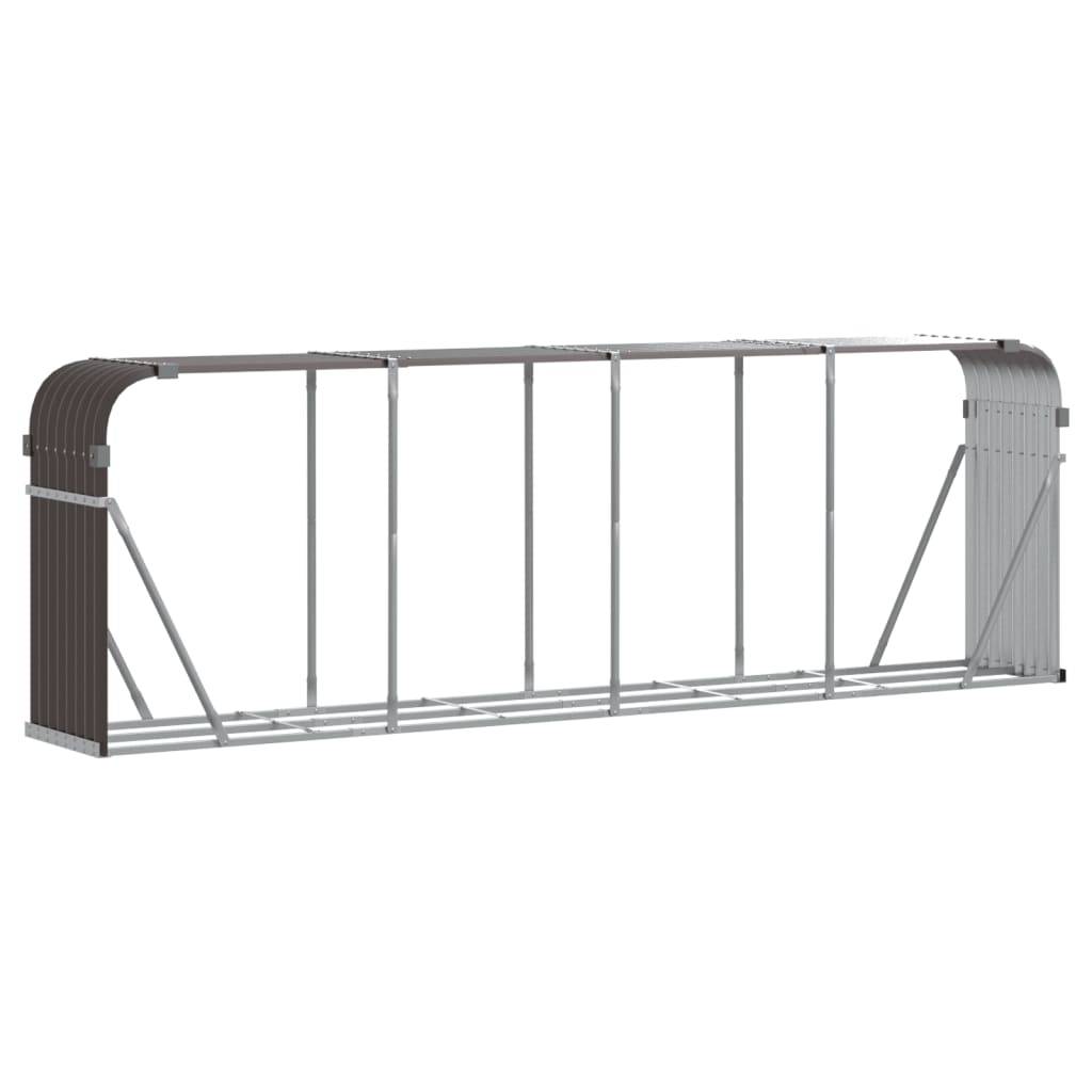 Abri bûches XXL acier galvanisé stockage bois jardin Marron 300cm – ComfortXL Outdoor Living - Image 2