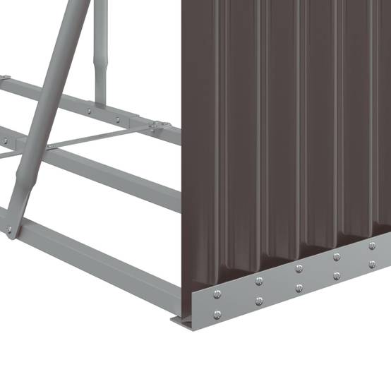 Abri bûches XXL acier galvanisé stockage bois jardin Marron 300cm – ComfortXL Outdoor Living - Image 7