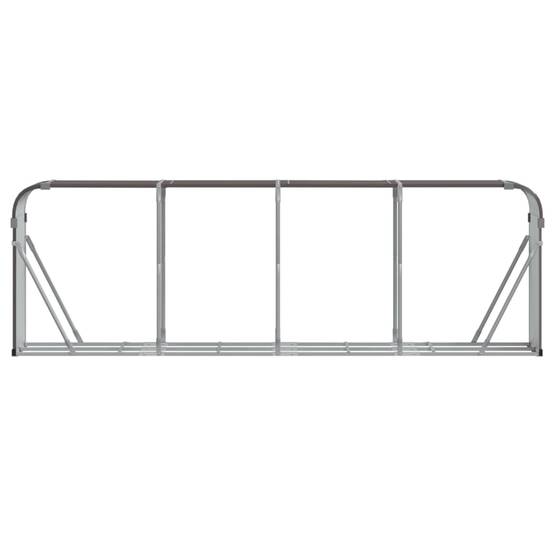 Abri bûches XXL acier galvanisé stockage bois jardin Marron 300cm – ComfortXL Outdoor Living - Image 4