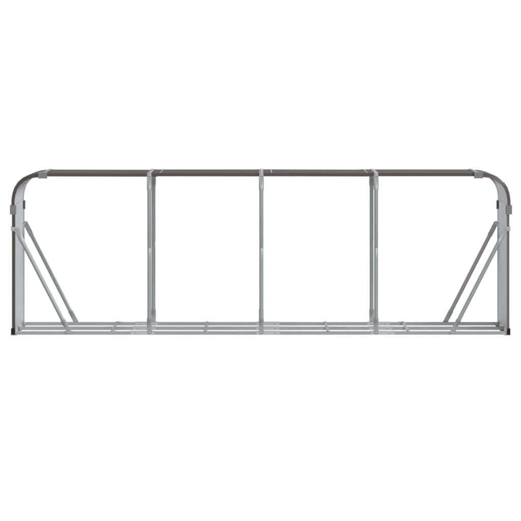 Abri bûches XXL acier galvanisé stockage bois jardin Marron 300cm – ComfortXL Outdoor Living - Image 4