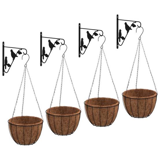 PANGIVO - Supports de panier suspendu et jardinières acier noir 29.5 x 30 x 52 cm - PANGIVO - Image 2