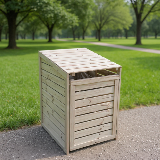 Autre - Coffre en bois pour poubelle (cache-poubelle) - Image 2