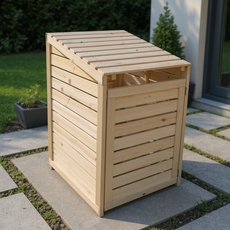 Autre - Coffre en bois pour poubelle (cache-poubelle) - Image 1
