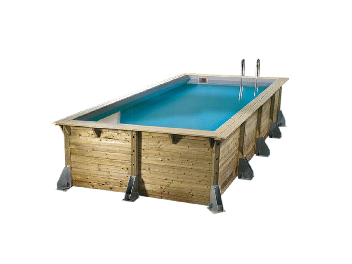 Ubbink - Kit piscine bois Ubbink Azura 5,05 x 3,50 x 1,26 m - Liner beige + Kit margelles - Imagen 3