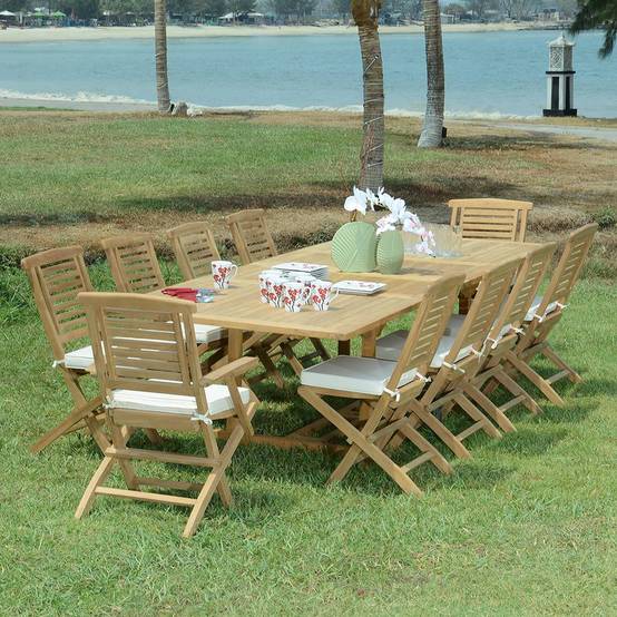 Salon de jardin teck massif Elda, 10 places - TECK'Attitude - Image 2