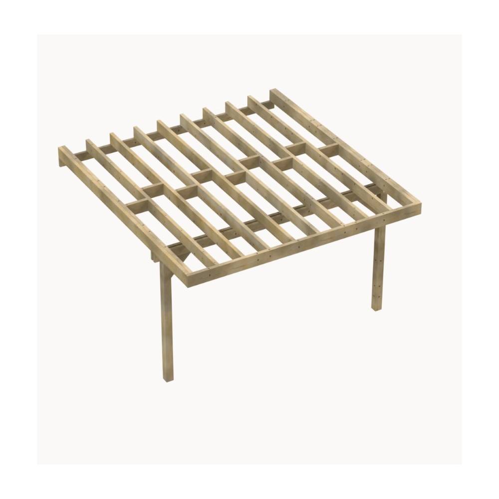 Structure Terrasse Bois Pilotis en Kit - 4x4,20m - 16,8m2 - Solives + Poteaux - Sapin Traité Autoclave - Personnalisable - Imagen 1