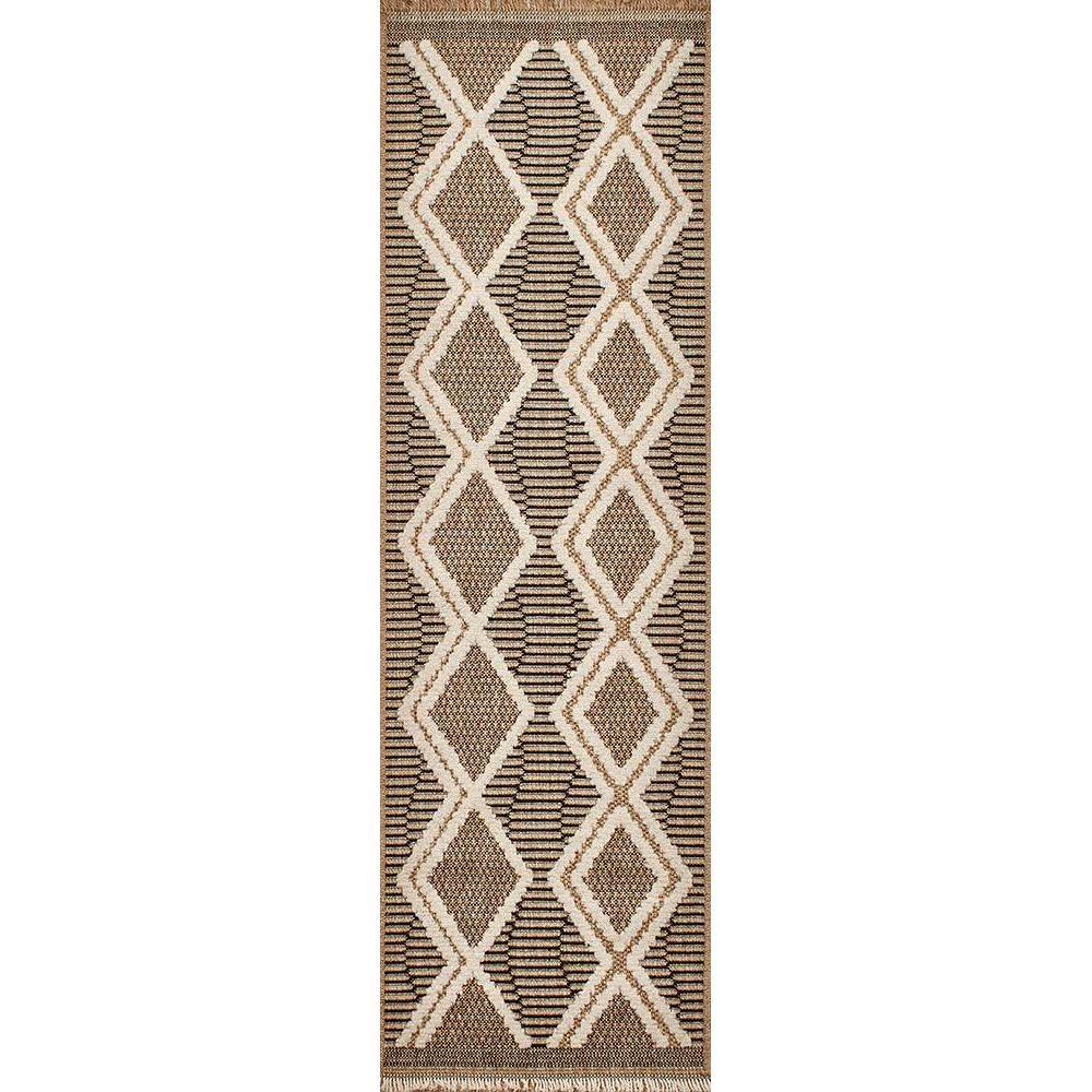 Jardindeco - Tapis intérieur extérieur aspect jute noire Tijuana 9048 180 x 67 cm - Imagen 4