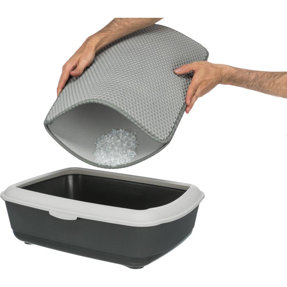 Trixie - Trixie - Tapis tamis pour bac à litière 40 × 55 cm noir ou gris pour chat - Image 1