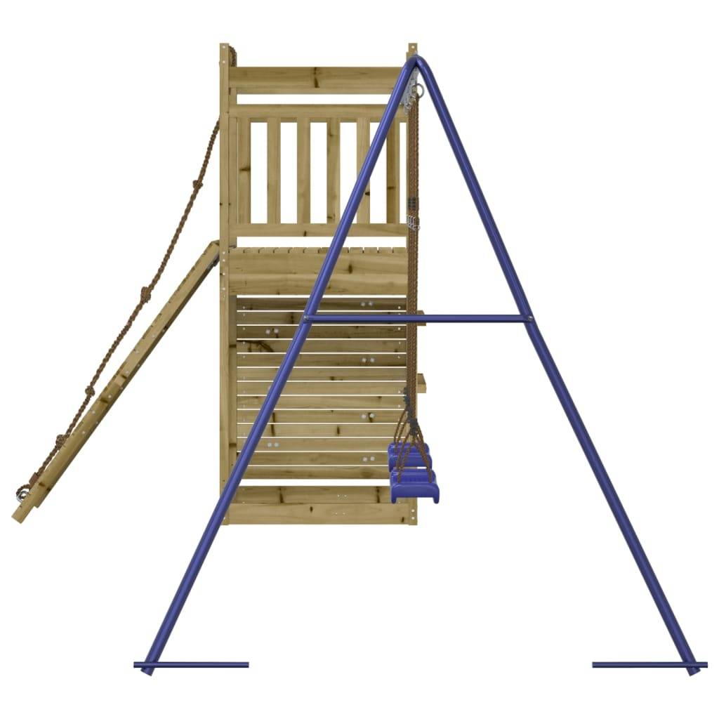 Helloshop26 - Aire de jeux d'extérieur balançoires toboggan portiques robuste 316 x 257 x 207 cm jeux jardin bois de pin imprégné - Imagen 5