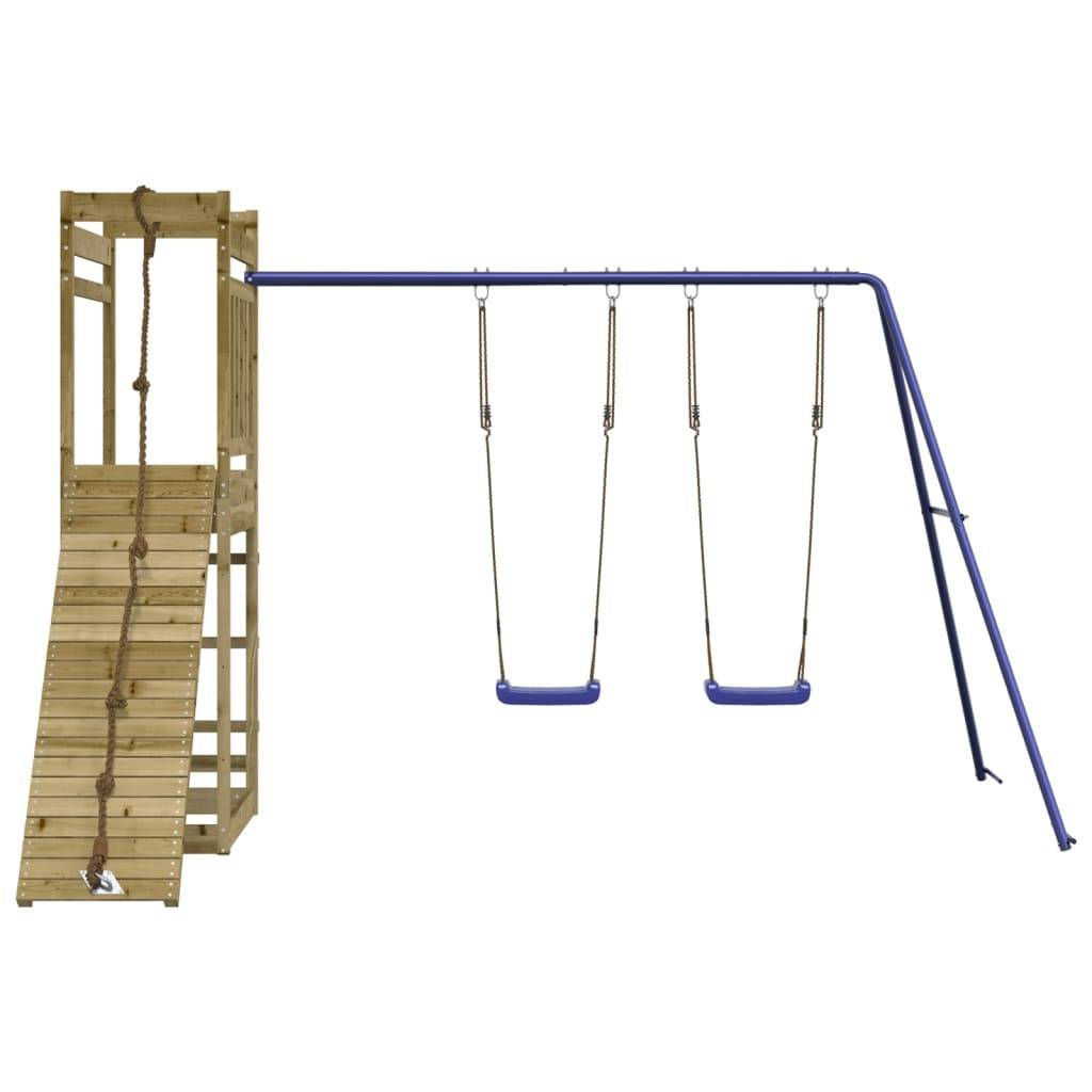 Helloshop26 - Aire de jeux d'extérieur balançoires toboggan portiques robuste 316 x 257 x 207 cm jeux jardin bois de pin imprégné - Imagen 2