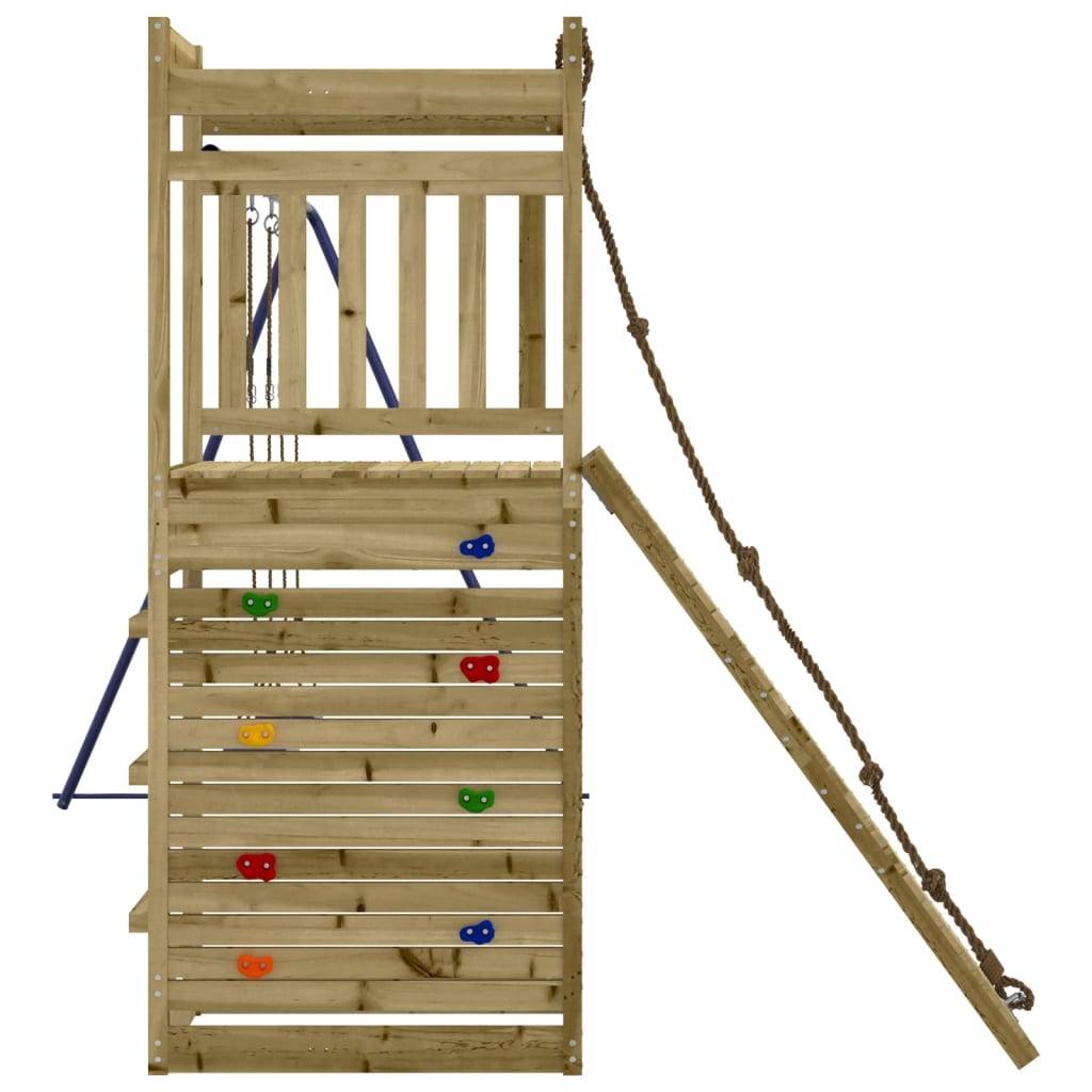 Helloshop26 - Aire de jeux d'extérieur balançoires toboggan portiques robuste 316 x 257 x 207 cm jeux jardin bois de pin imprégné - Imagen 4