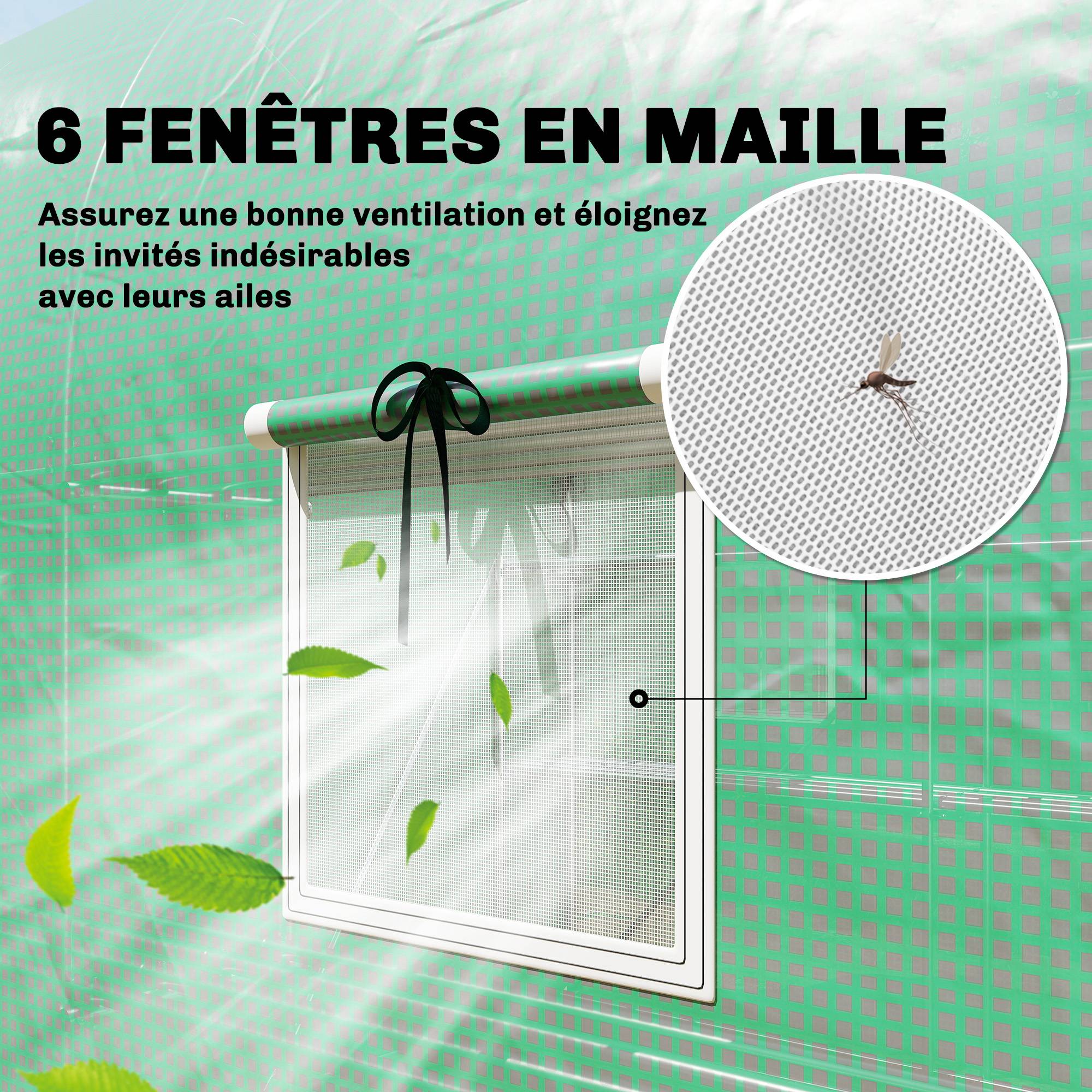 ComfortXL - Serre Tunnel Acier Plantes Étagères 6 Fenêtres Porte Roulante 293x198x194cm Vert - ComfortXL Outdoor Living - Image 10