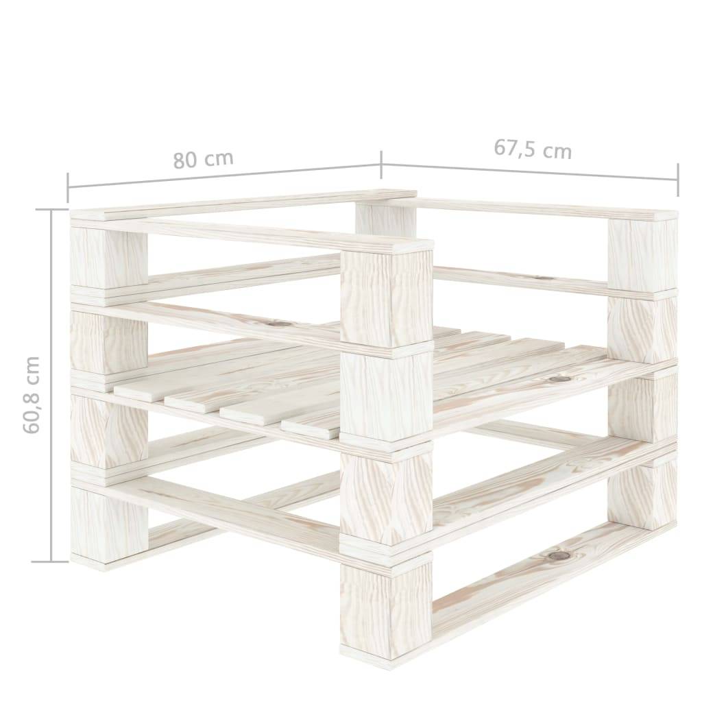 Helloshop26 - Fauteuil palette de jardin bois 80 x 67,5 x 60,8 cm blanc - Imagen 5