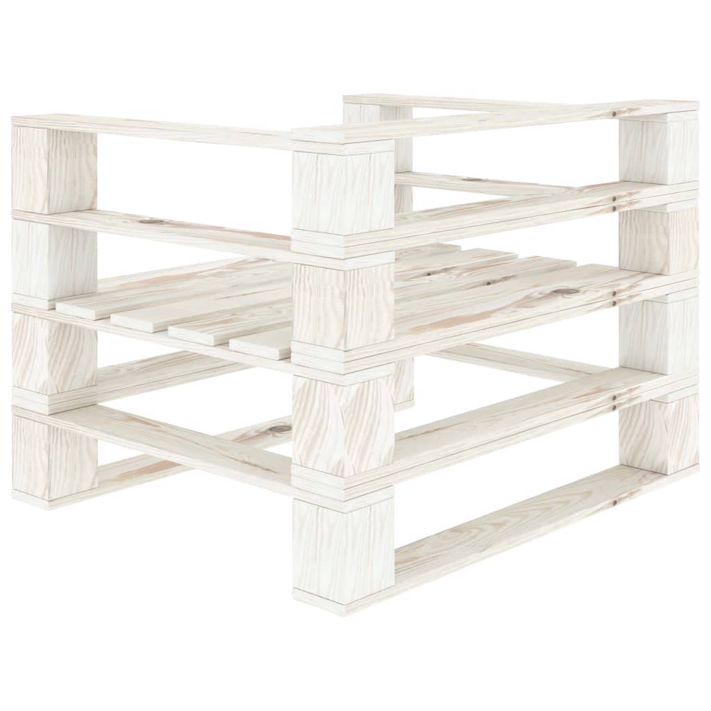 Helloshop26 - Fauteuil palette de jardin bois 80 x 67,5 x 60,8 cm blanc - Imagen 3
