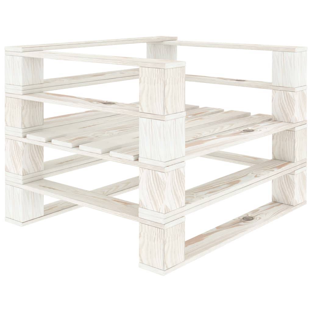 Helloshop26 - Fauteuil palette de jardin bois 80 x 67,5 x 60,8 cm blanc - Imagen 1