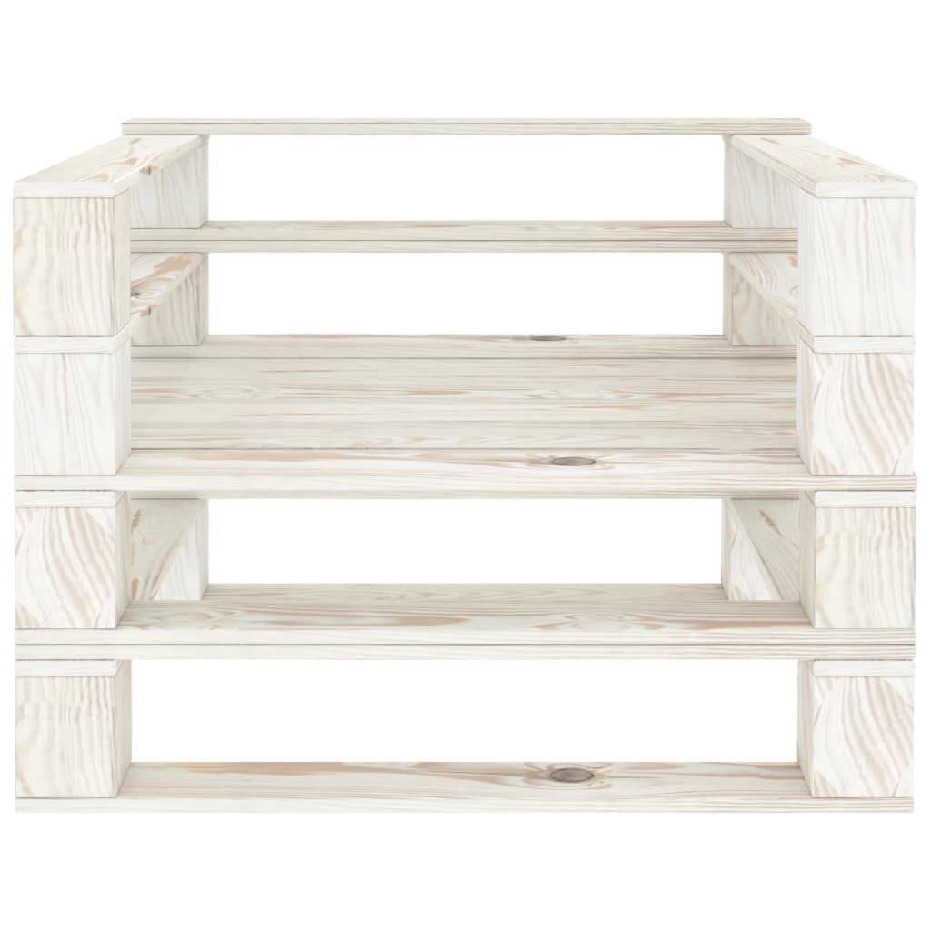 Helloshop26 - Fauteuil palette de jardin bois 80 x 67,5 x 60,8 cm blanc - Imagen 2