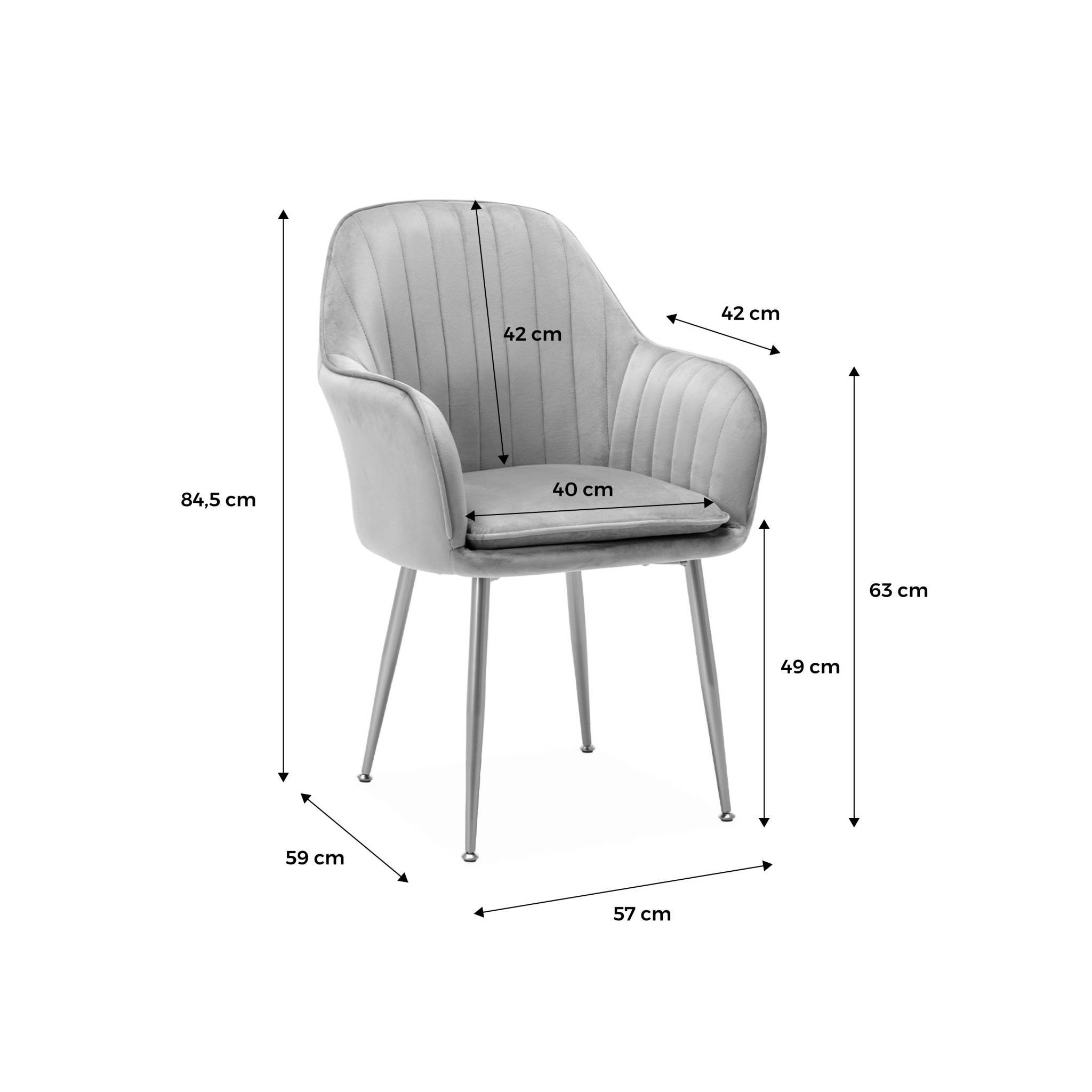 sweeek - Lot de 2 fauteuils en velours blanc cassé et pieds en métal noir. Shella L 57 x P 59 x H 84.5 | sweeek - Image 4