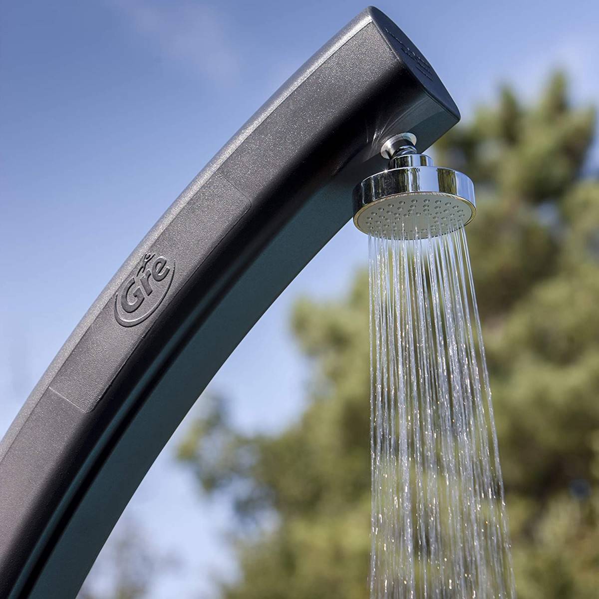 Gré - Douche solaire Professionnelle GRE Résine noire 25 litres Robinet mitigeur Piscines Plages  Jardins - Imagen 8