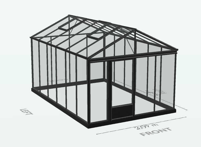 Serre en verre trempé - Euro Maxi - Laquée - 15m² - Noir fonce - L'atelier des serres - Imagen 6