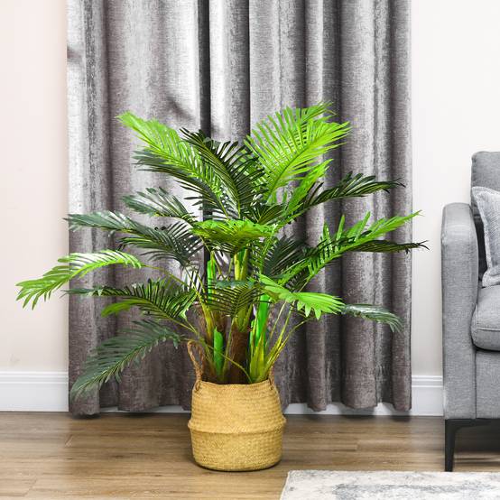 Palmier Artificiel Réaliste Plastique Intérieur Extérieur Branches Flexibles 100cm - ComfortXL Outdoor Living - Image 9