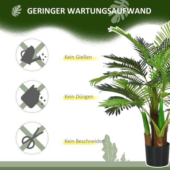 Palmier Artificiel Réaliste Plastique Intérieur Extérieur Branches Flexibles 100cm - ComfortXL Outdoor Living - Image 8