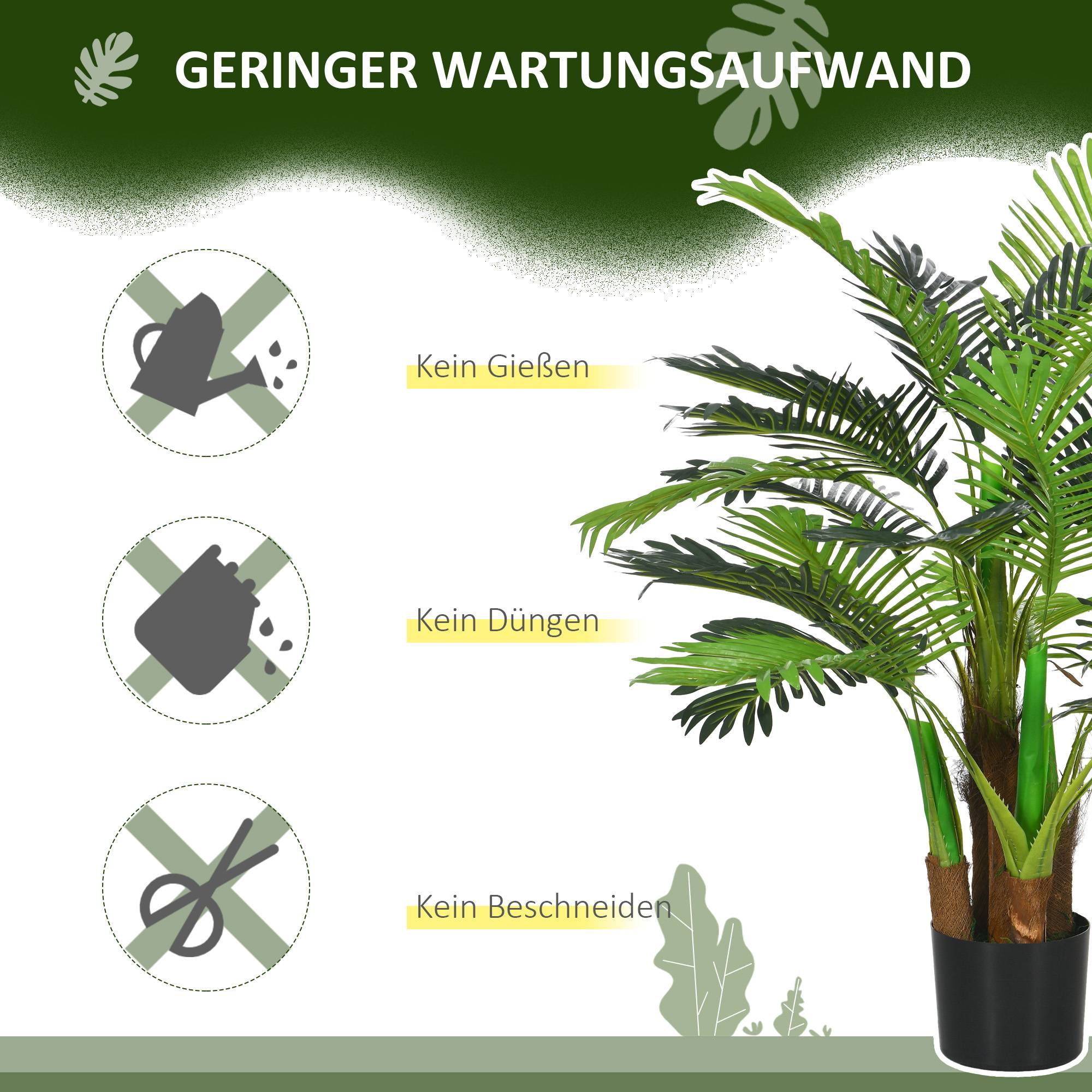 Palmier Artificiel Réaliste Plastique Intérieur Extérieur Branches Flexibles 100cm - ComfortXL Outdoor Living - Image 8