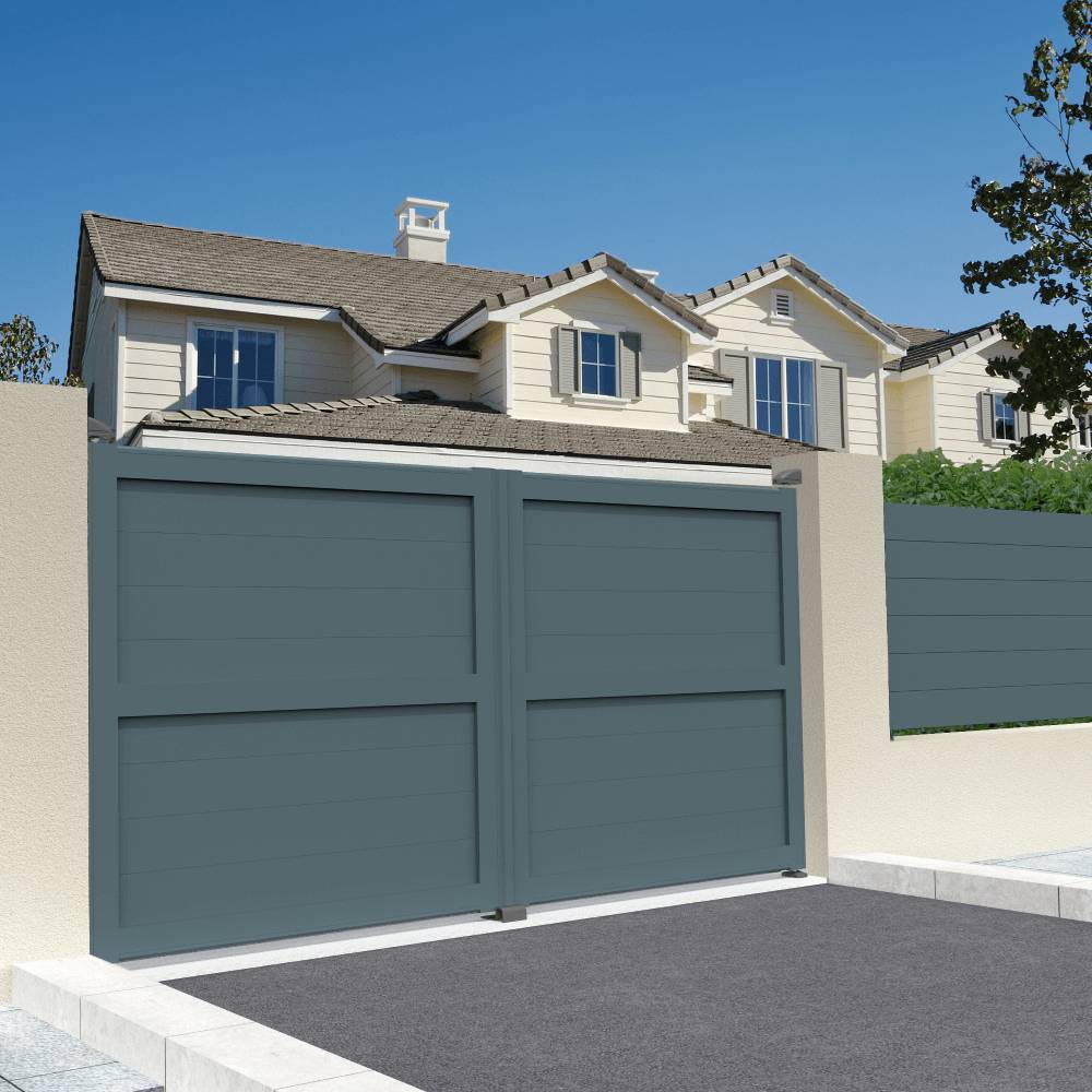 Intersun - Portail battant plein L 3500 x H 1606 mm (Gris Anthracite) - INTERSUN - Imagen 2