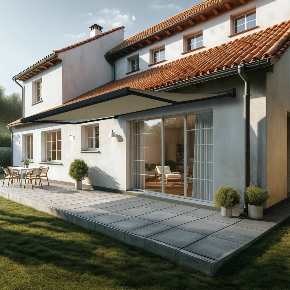 Intersun - Store banne coffre SOA 5,00x3,50 M (Motorisé Secours à Télécommande - Gris Anthracite - Ecru) - INTERSUN - Imagen 2
