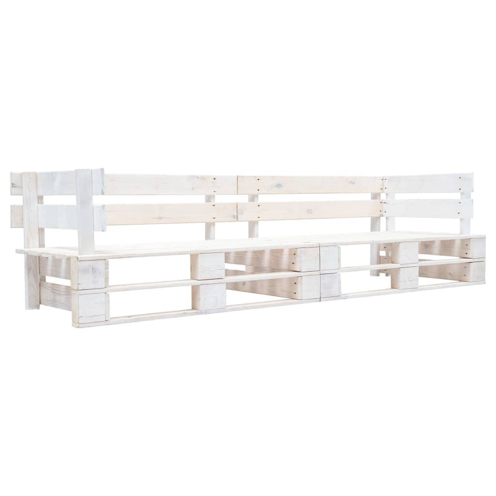 Helloshop26 - Canapé palette à 2 places de jardin 220 x 66 x 55 cm bois blanc - Imagen 1