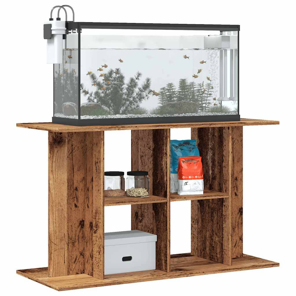 Meuble Support Aquarium en Bois avec 2 Étagères 100x40x60 cm Vieux Bois - ComfortXL Outdoor Living - Image 3