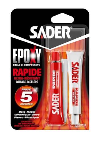 Colle bi-composante époxy rapide 2X15 ml - SADER - 30621065