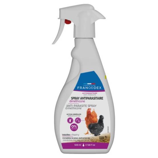 Spray Antiparasitaire diméthicone 500 ml pour Volailles