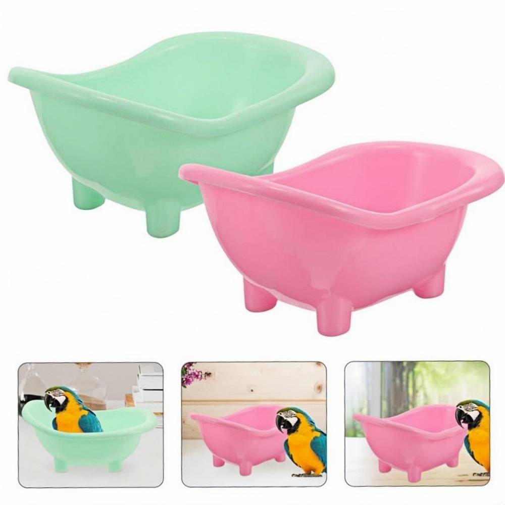Lot de 2 bacs de bain en plastique pour oiseaux DtopbuyAge - Image 1