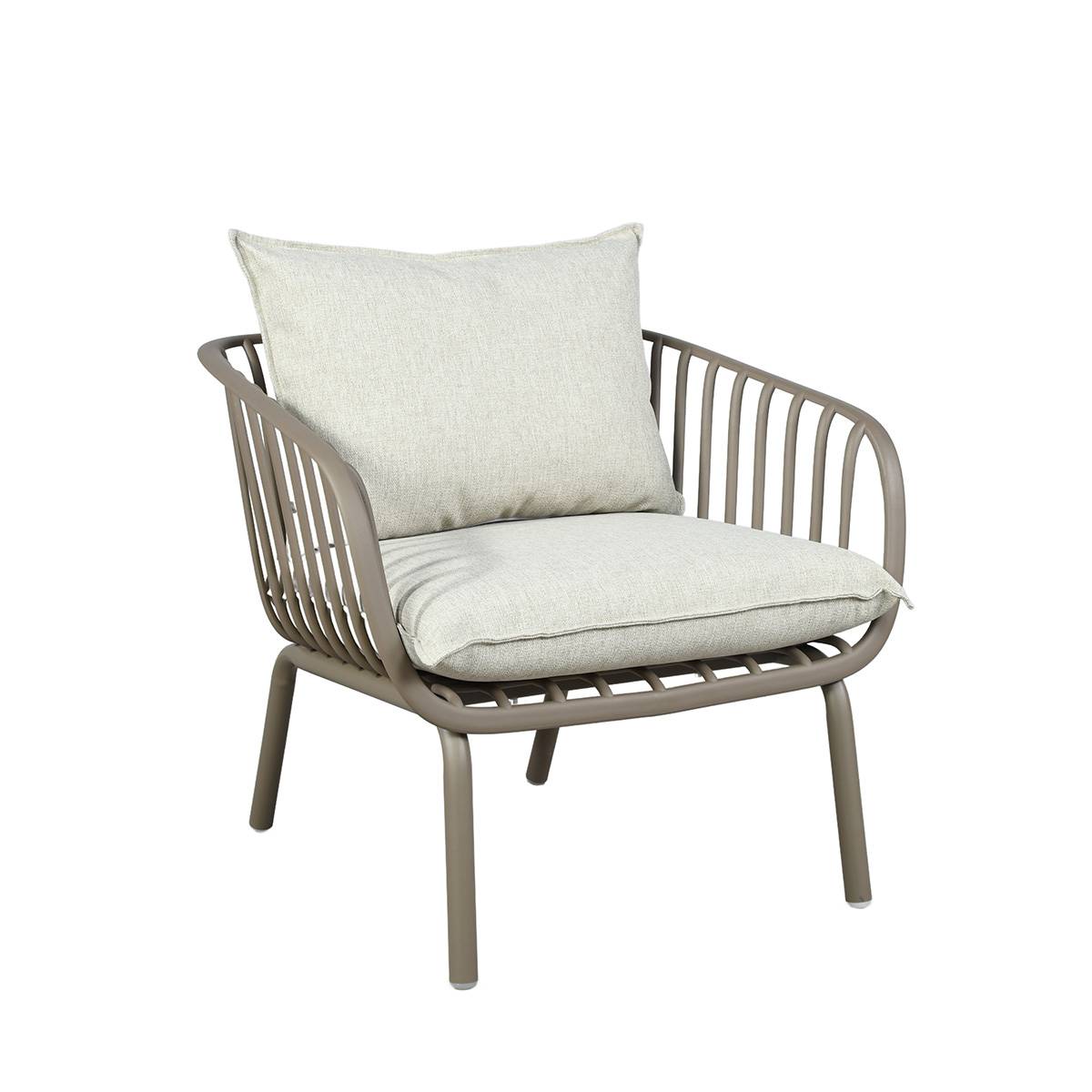 Wilsa Garden - Fauteuil de jardin en résine et acier Marron MARINA - Image 2