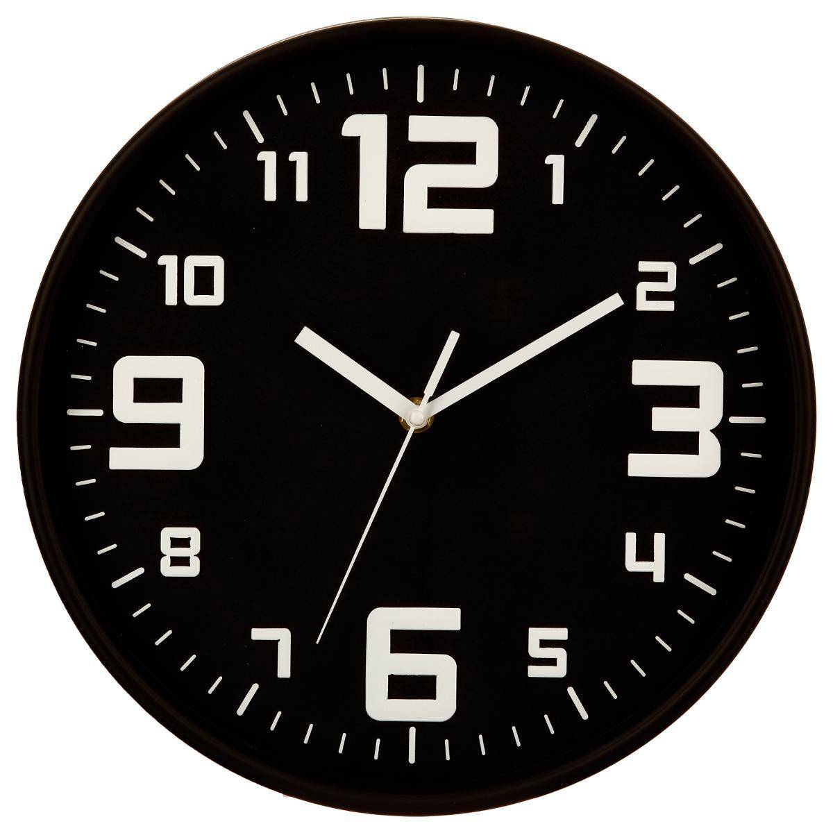 Atmosphera - Horloge argent "Silence" noir D30cm - Atmosphera Créateur d'intérieur - Imagen 1