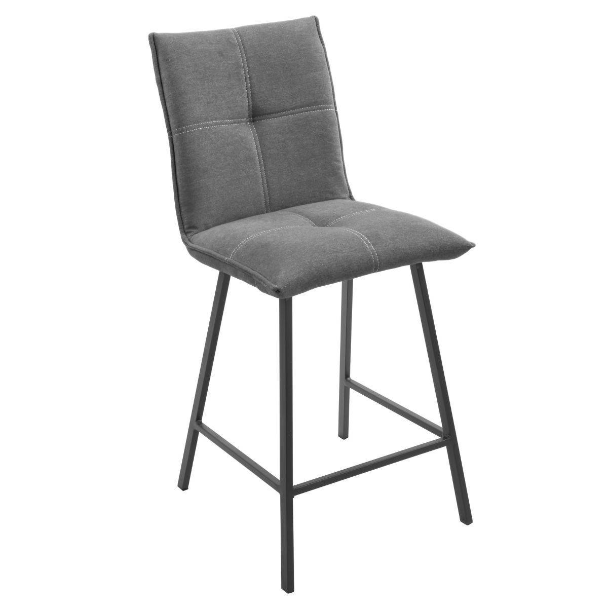 Lot de 2 Tabourets Gris Anthracite Assise H65cm - LAGOS - Image 3