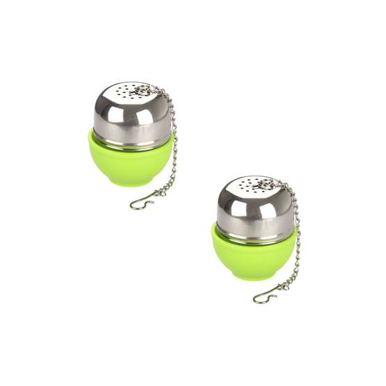 Lot de 2 boules à thé en acier inoxydable avec support Fackelmann Petit Déjeuner - Image 1