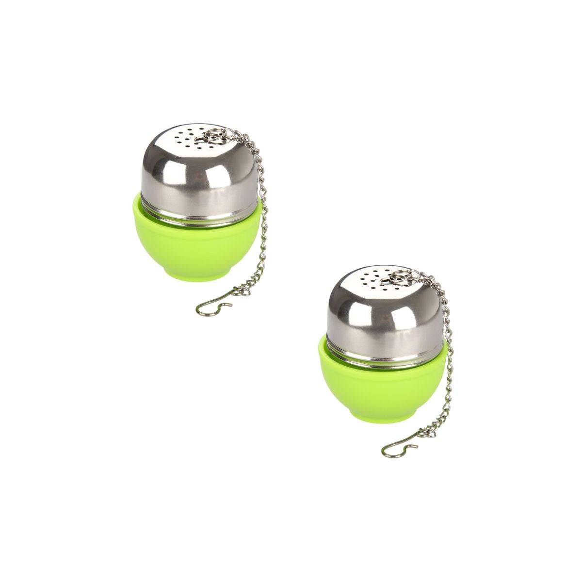 Lot de 2 boules à thé en acier inoxydable avec support Fackelmann Petit Déjeuner - Image 1