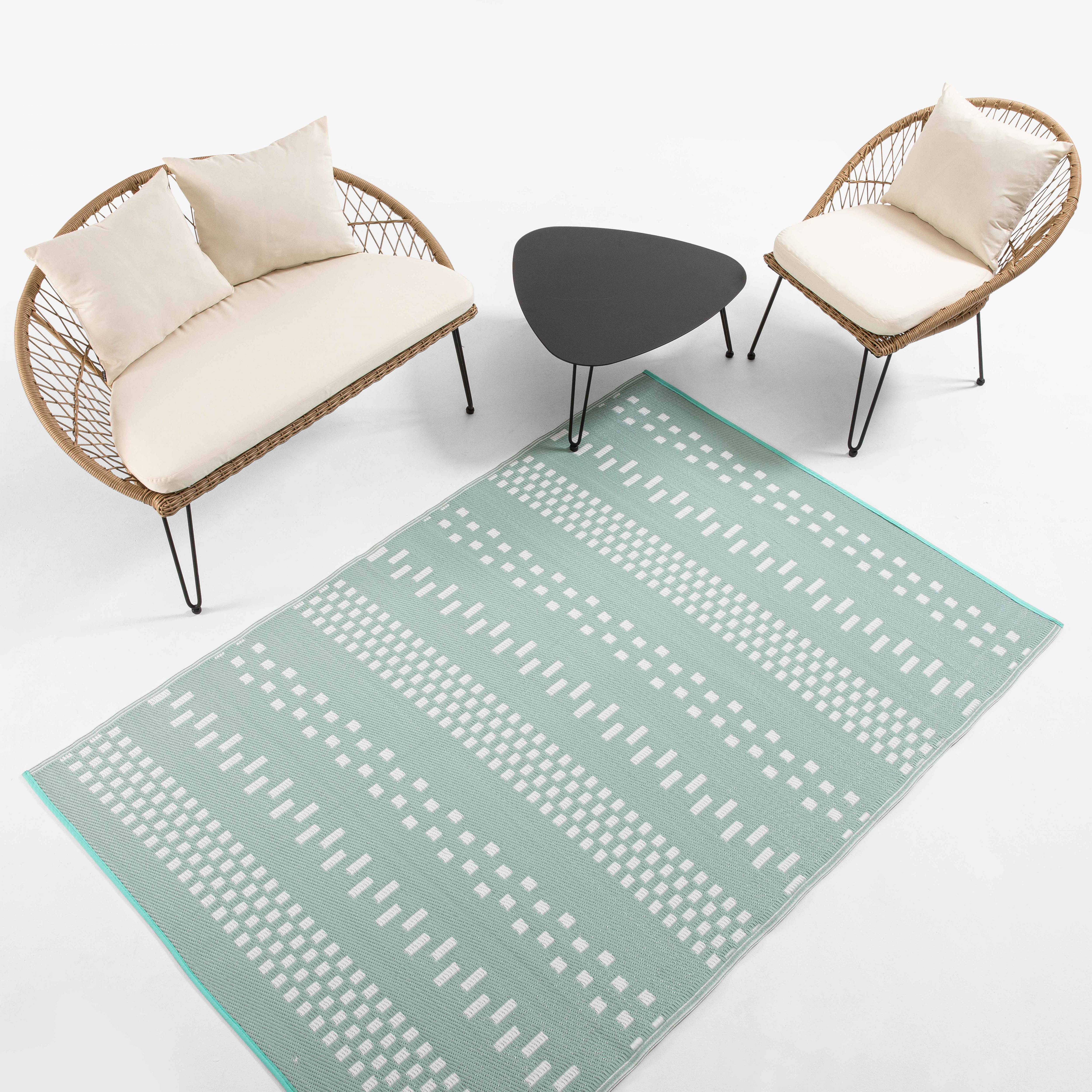 Oviala - Tapis d'extérieur en polypropylène recyclé vert 270 x 180 cm Solys - Oviala - Imagen 5
